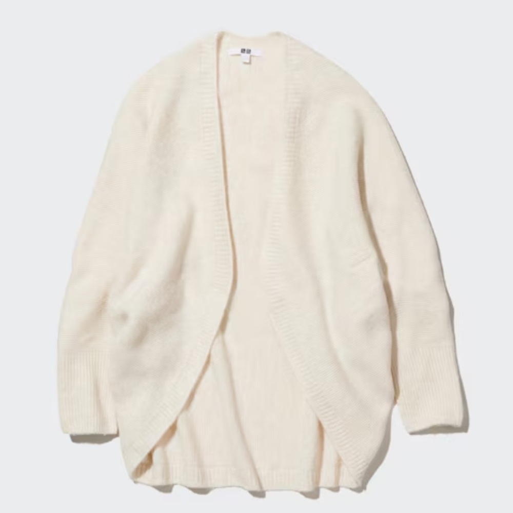 NWT Uniqlo 3D Knit Souffle Yarn Long-Sleeve Cardigan | Size S